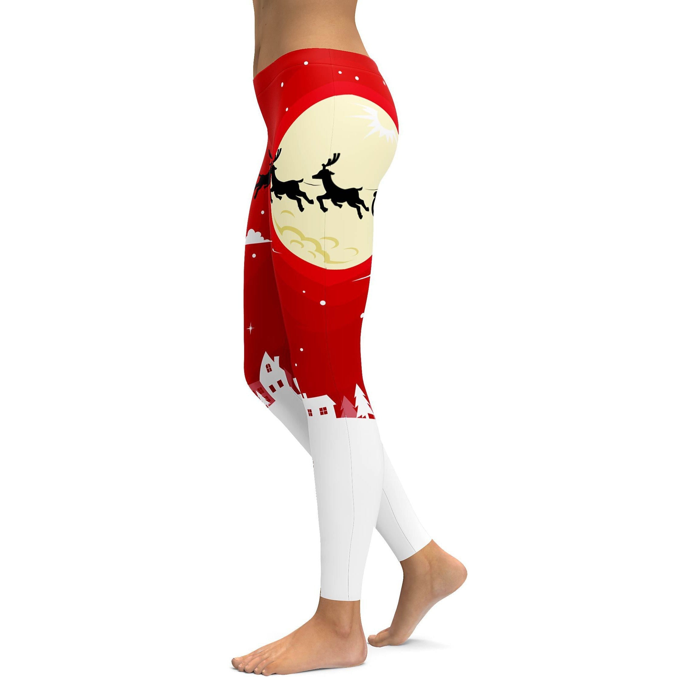 Santa in the Sky Leggings - GearBunch Leggings / Yoga Pants