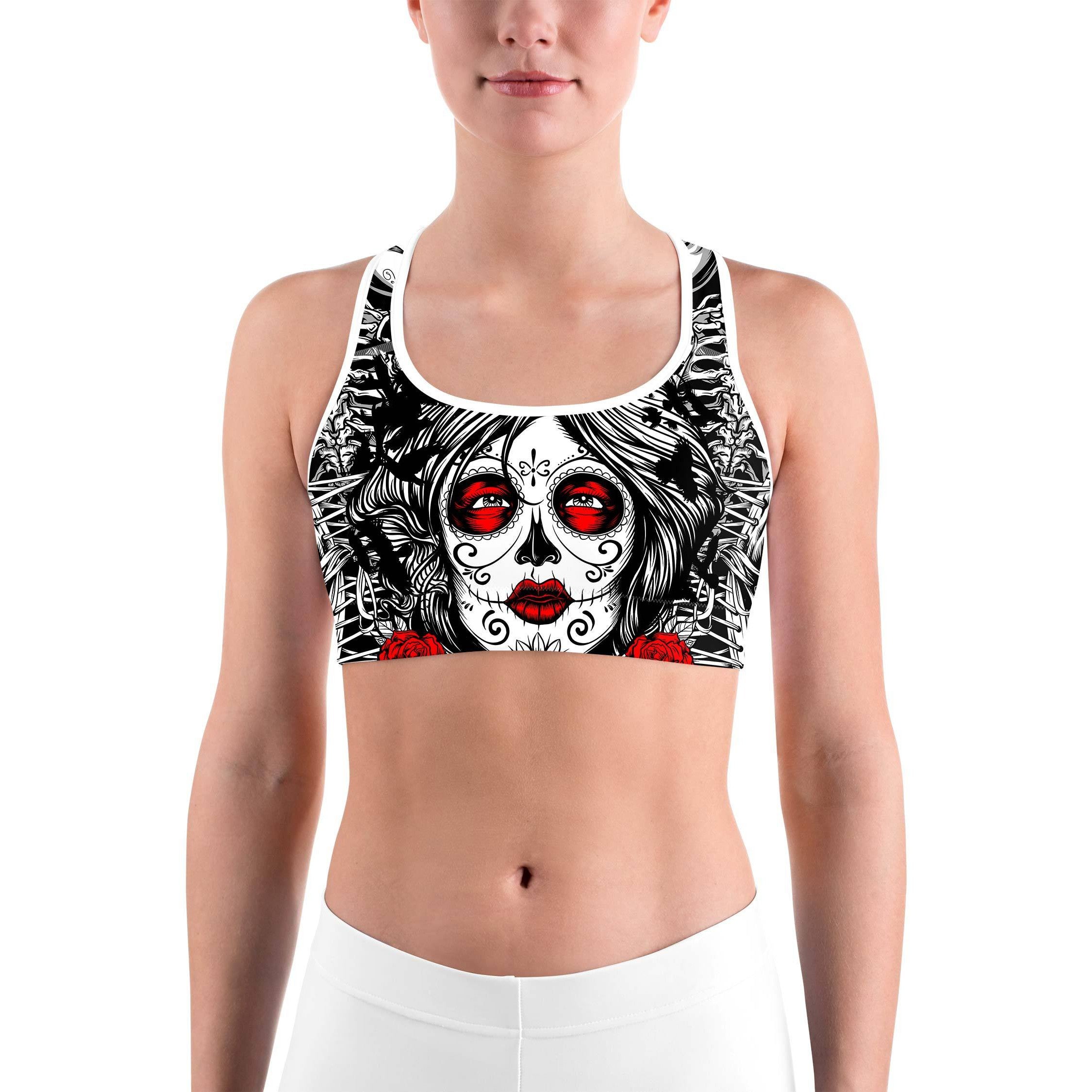 Skeleton Sugar Skull Sports bra