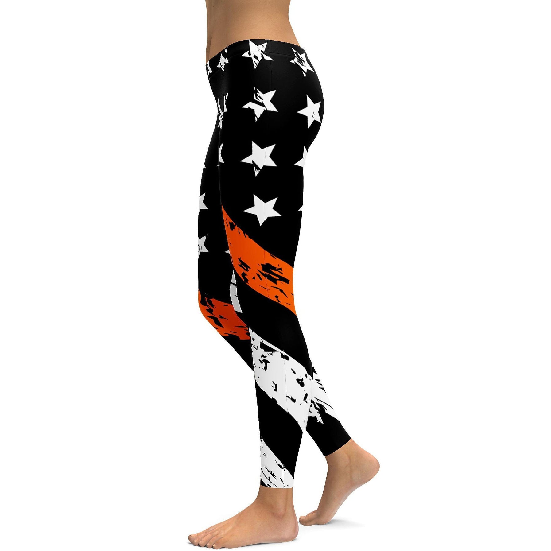 Thin Orange Line Leggings - GearBunch Leggings / Yoga Pants