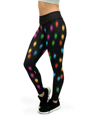 Christmas Lights Yoga Pants - GearBunch Leggings / Yoga Pants