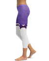 Purple Heathered Thigh High Bow Capris