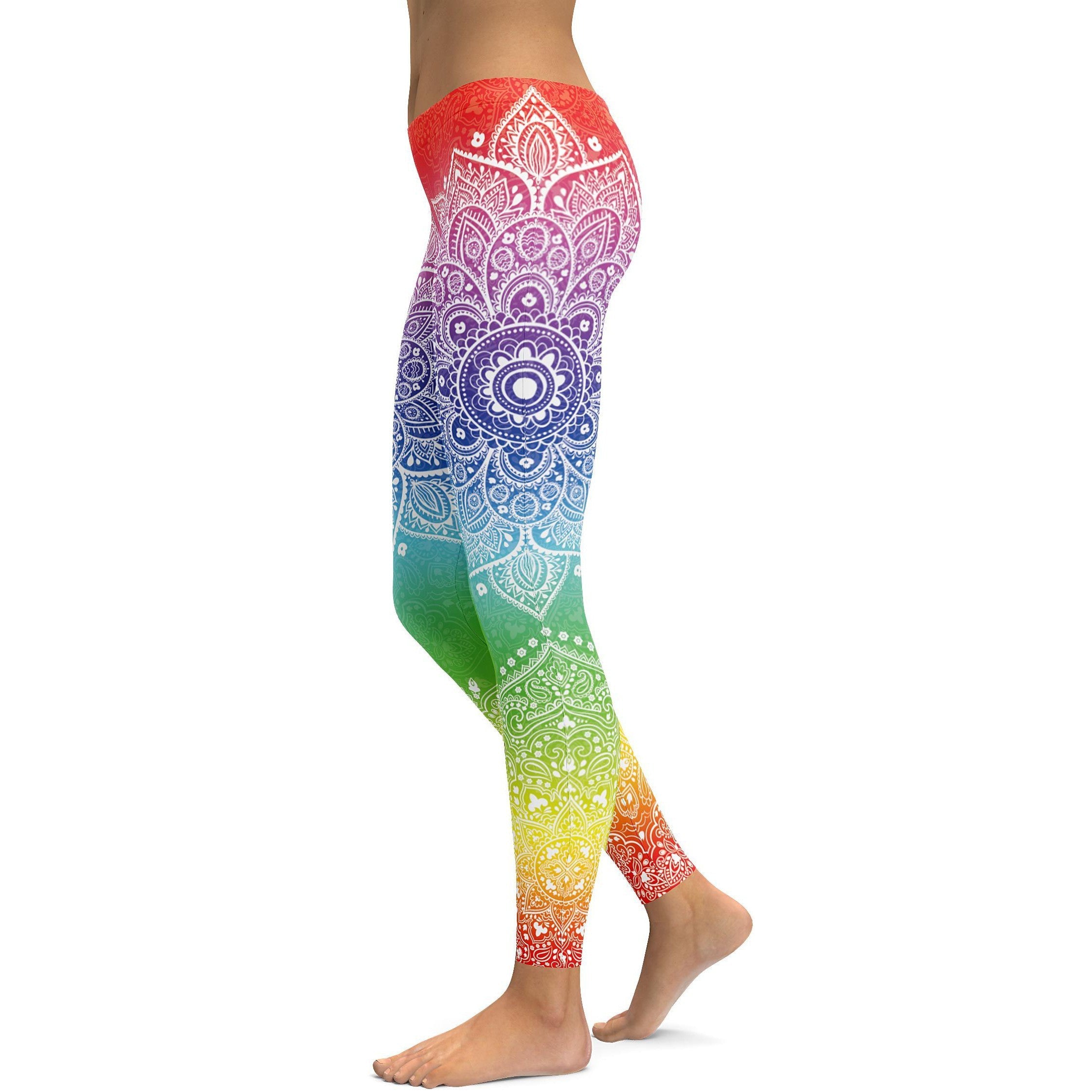 Mandala Leggings - XS / Rainbow