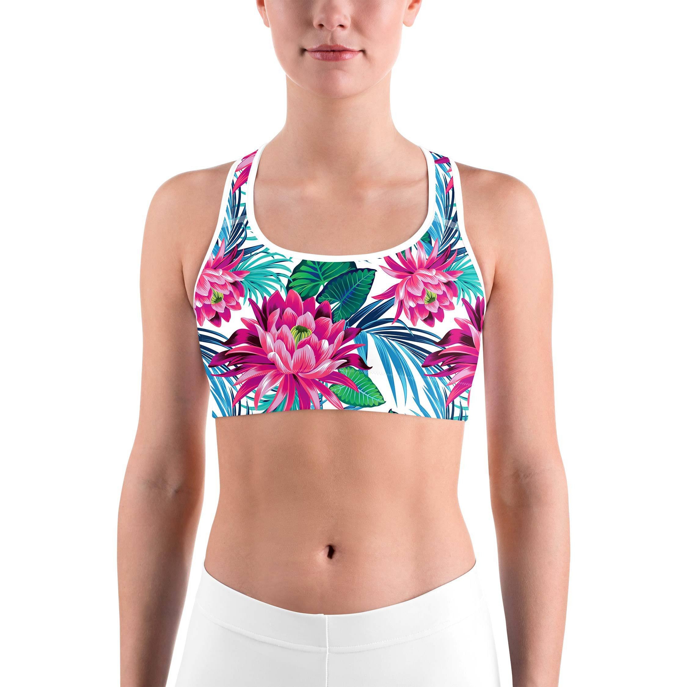 Tropical Flowers Sports bra