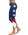 Womens American Flag Capris Leggings