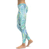 Blue and Green Paisley Leggings - GearBunch