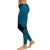 Black and Cyan Blue Mandala Leggings - Gearbunch