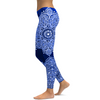 Navy and White Mandala Leggings - Gearbunch