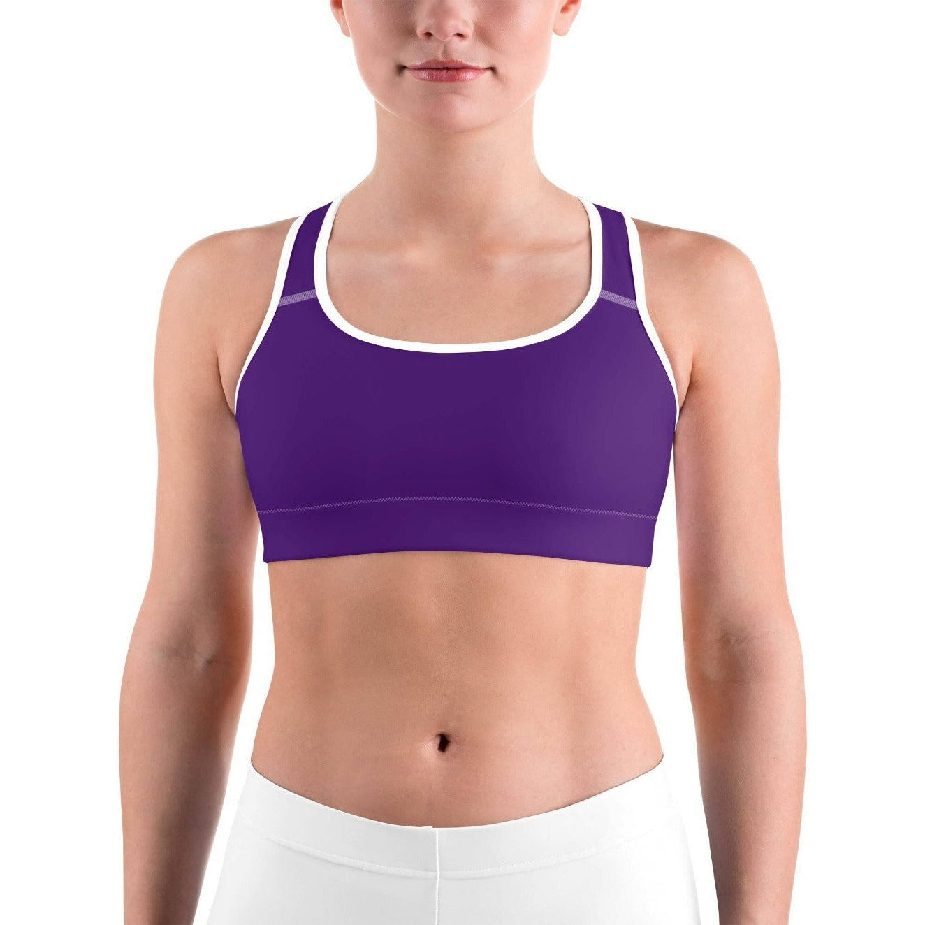 Solid Deep Purple Sports bra - Gearbunch