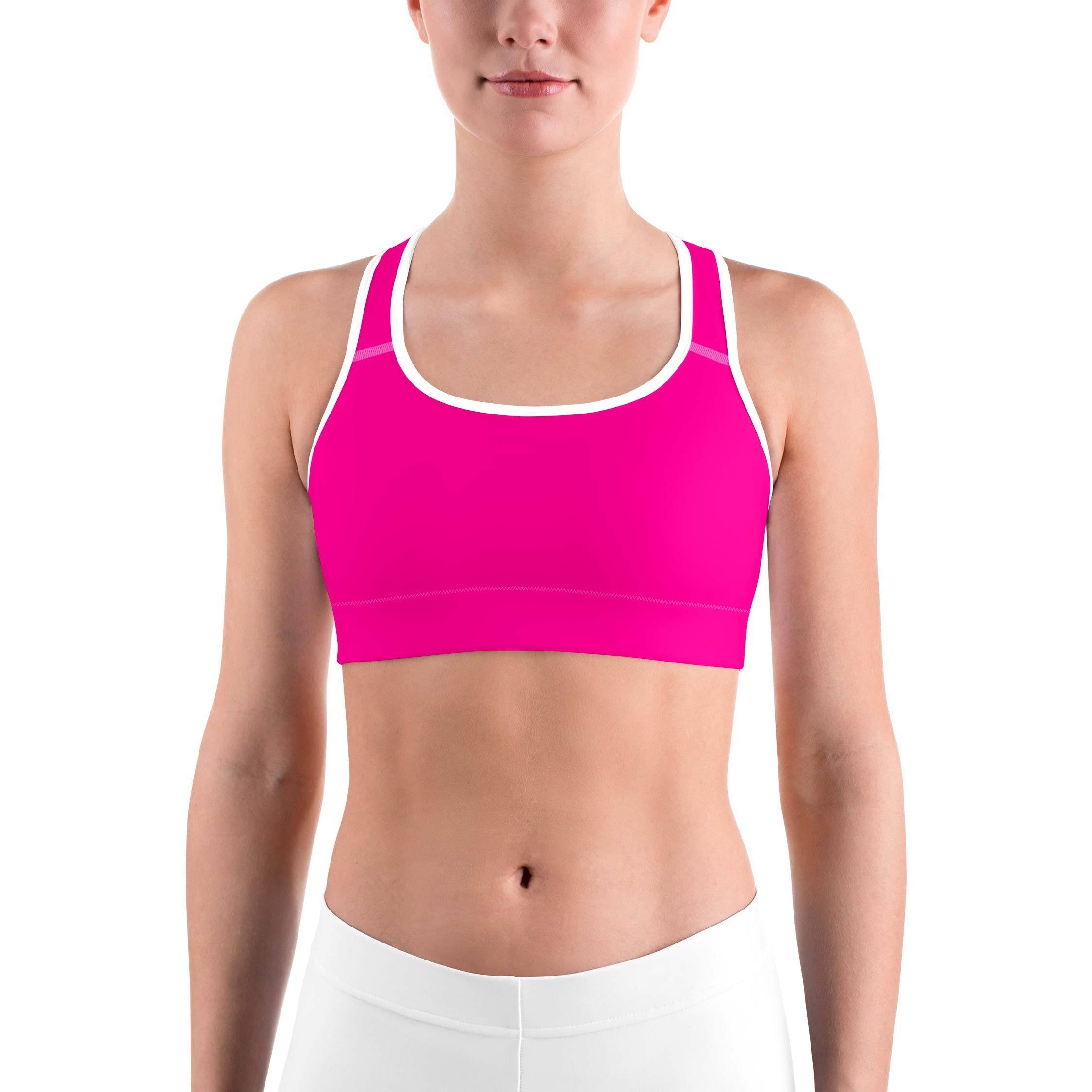 Solid Hot Pink Sports bra | GearBunch