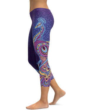 Ornamental Peacock Capris