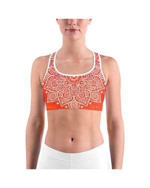 Red to Orange Mandala Sports bra