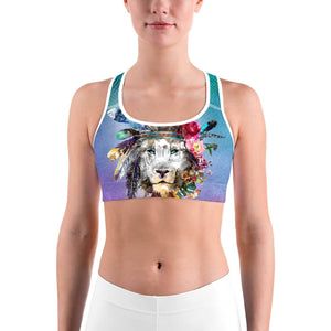 Watercolor Lion Sports bra