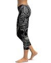 Ornamental Skull Capris - GearBunch Leggings / Yoga Pants