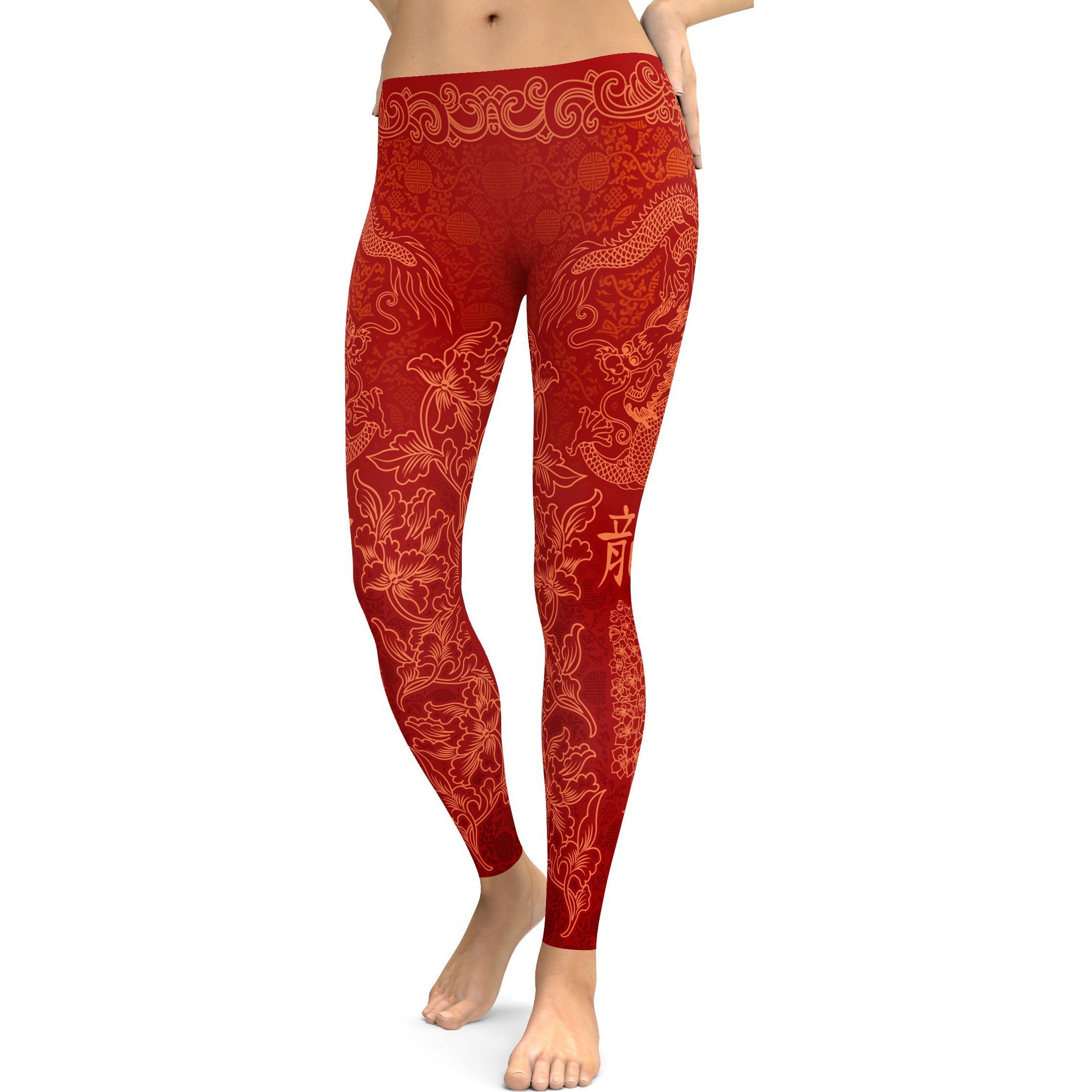 Chinese Zodiac Dragon Leggings - GearBunch Leggings / Yoga Pants