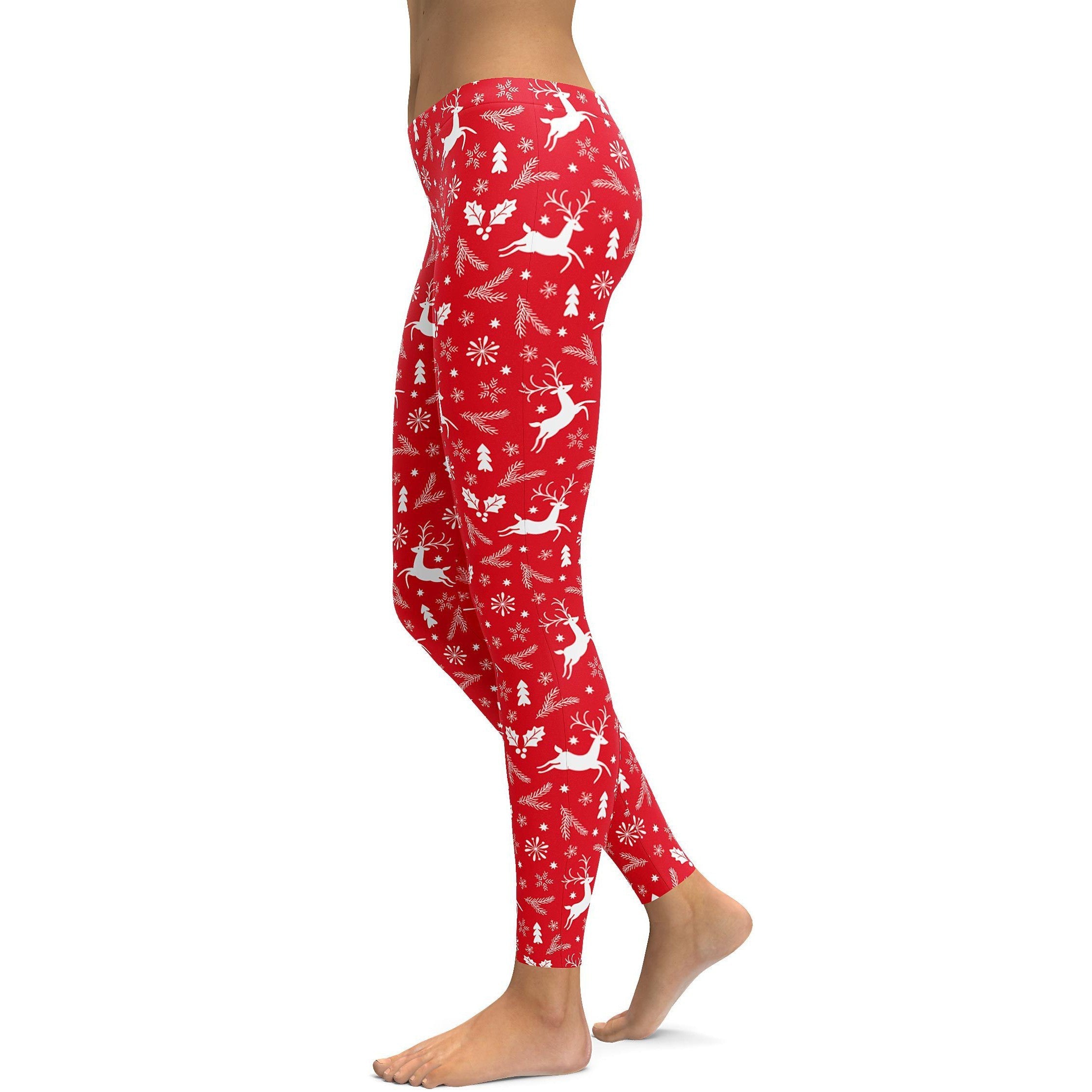 Red on sale christmas leggings