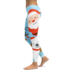 Santa and Friends Leggings - GearBunch