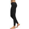 White Mini Hearts Black Leggings - GearBunch Leggings / Yoga Pants