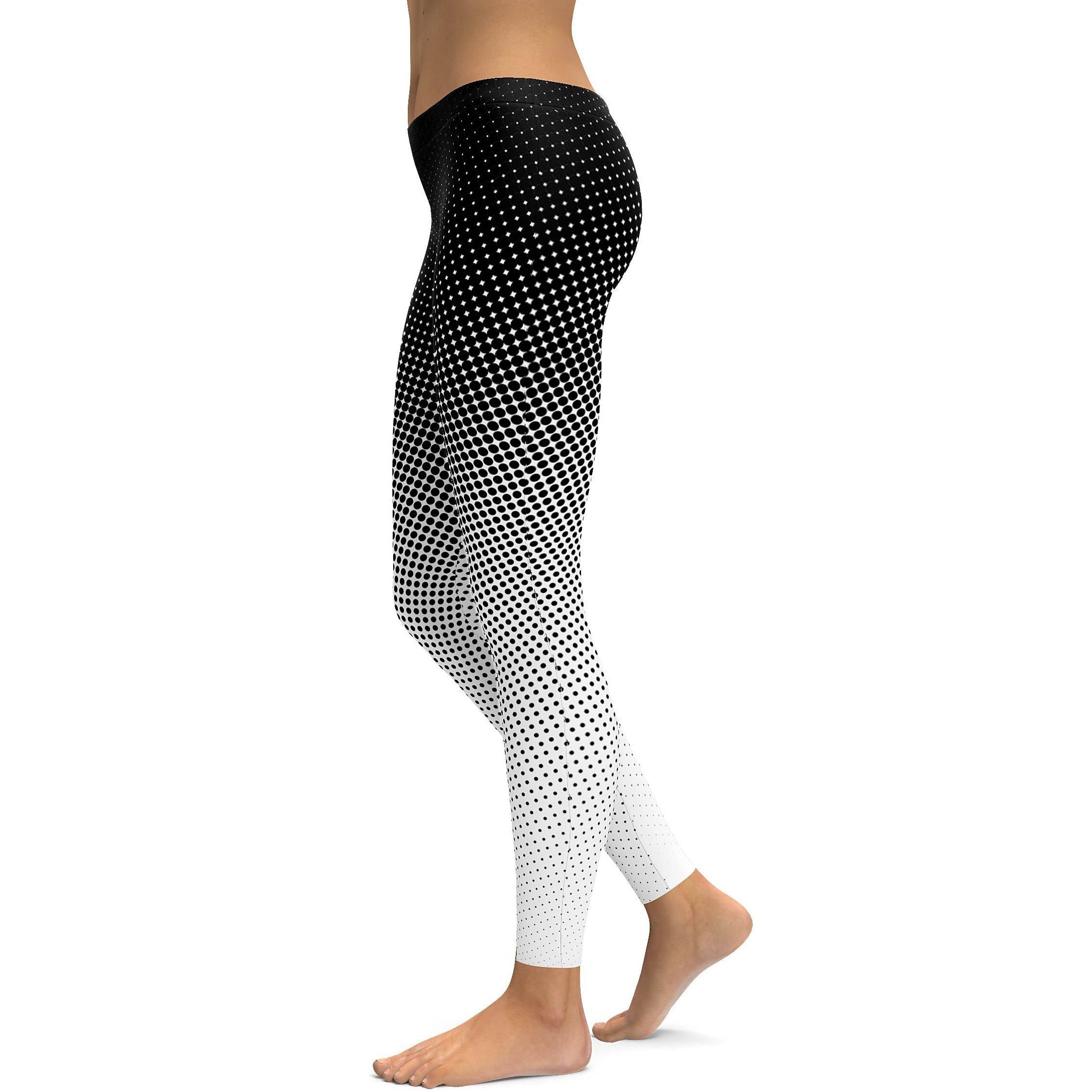 B&W Halftone Leggings - GearBunch Leggings / Yoga Pants