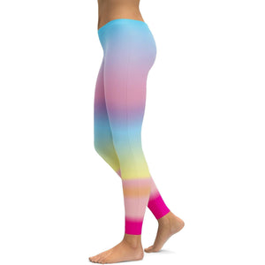 Pastel Rainbow Leggings - GearBunch Leggings / Yoga Pants