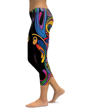 Colorful Swirl Capris - GearBunch