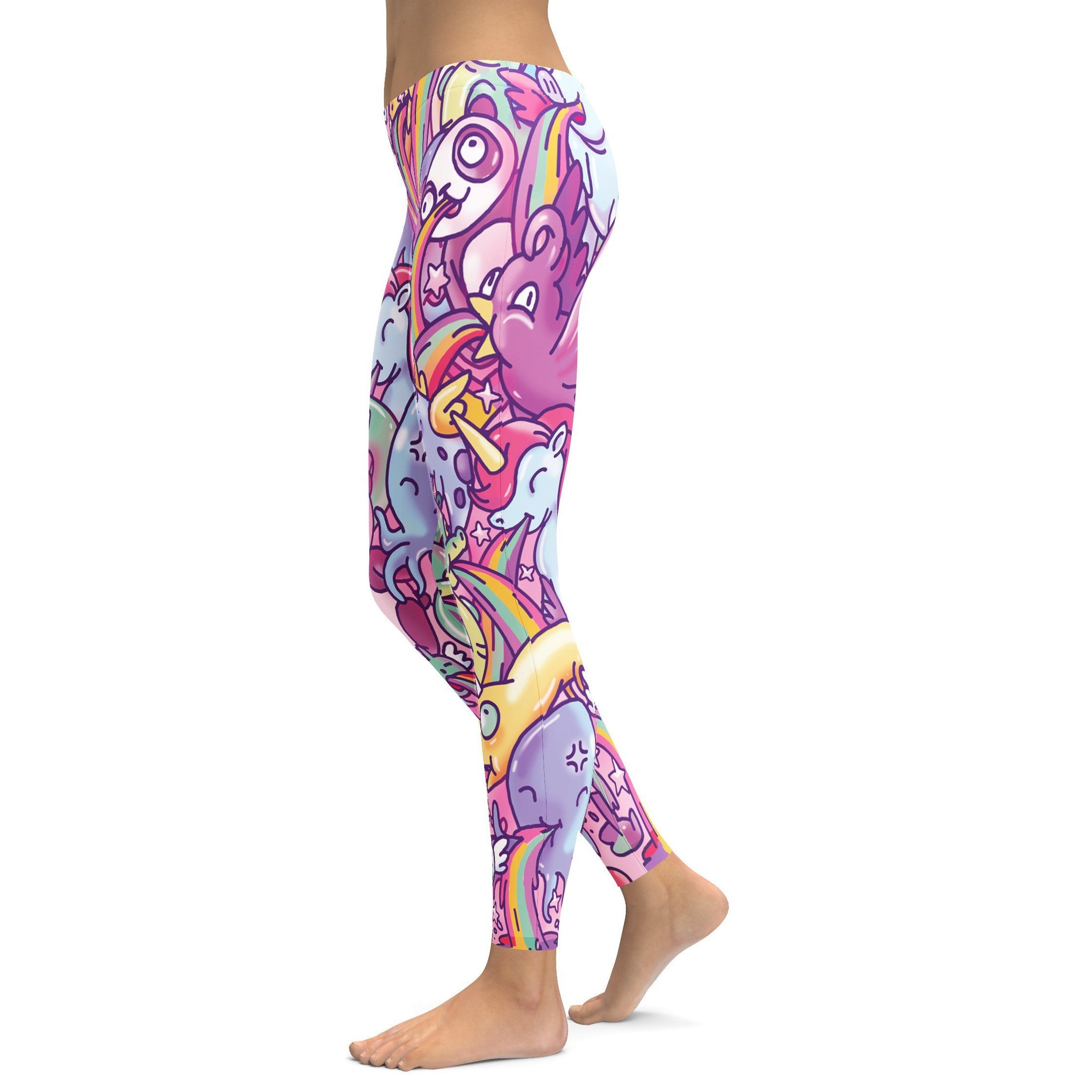 Women's puking animal printed leggings front view