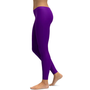 Solid Deep Purple Leggings - GearBunch