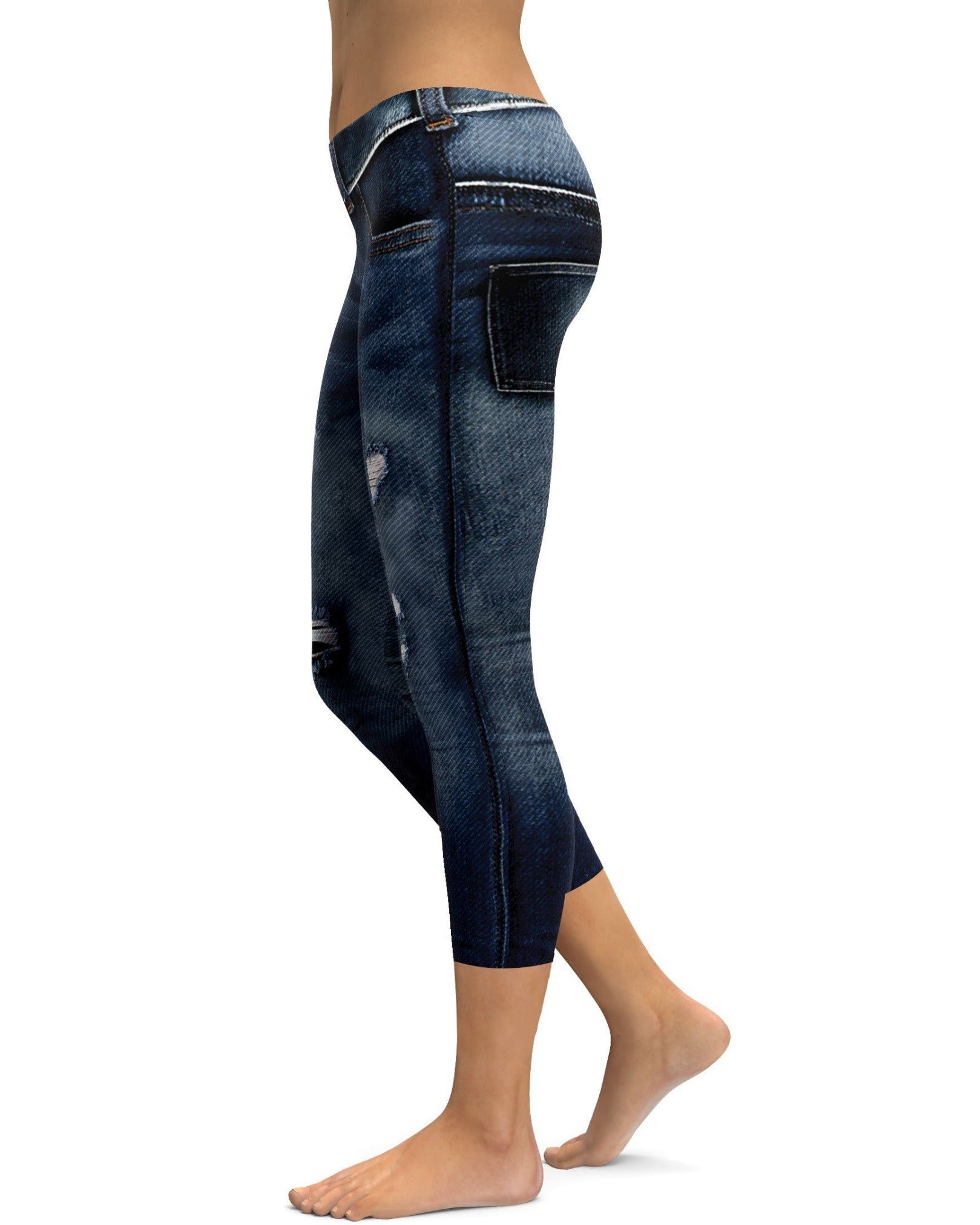 Realistic Denim Jeans Capris - Gearbunch
