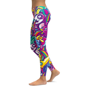 Vibrant Puking Animal Leggings | GearBunch