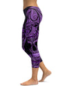 Purple Ornamental Skull Capris - Gearbunch