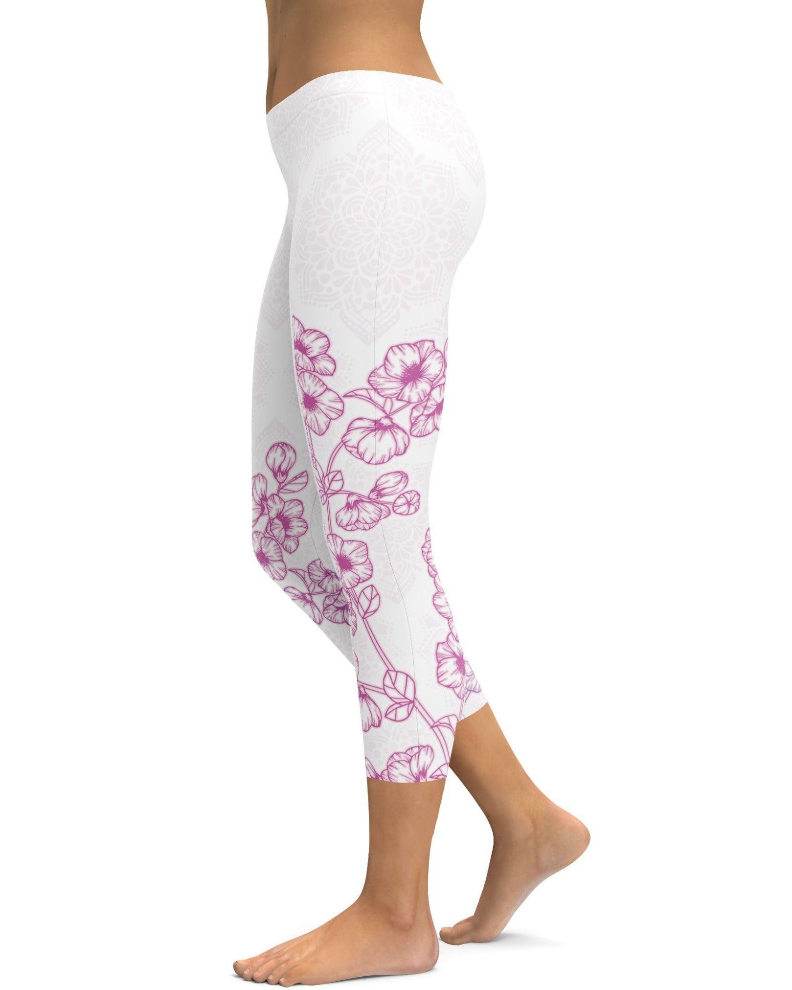 Pink Sakura Capris - Gearbunch