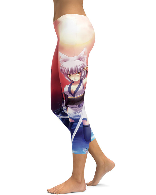 Women's samurai anime capris front view