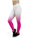 Ombre White to Pink Yoga Pants