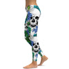 Blue Floral Skulls Leggings - GearBunch