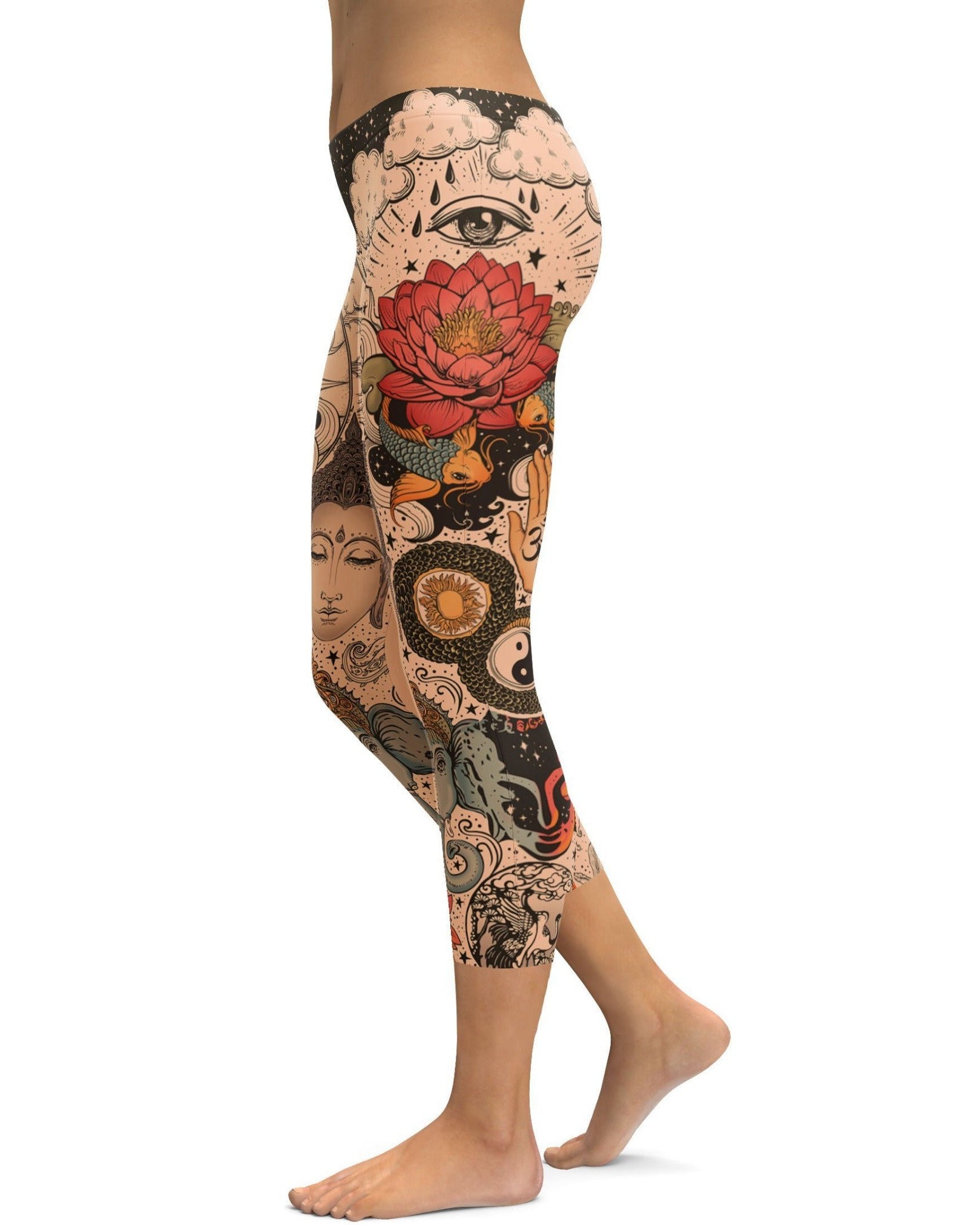 Tattooed Lotus Capris - Gearbunch