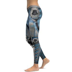 Blue Robot / Cyborg Leggings - GearBunch Leggings / Yoga Pants