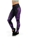 Purple Ornamental Skull Yoga Pants Gearbunch