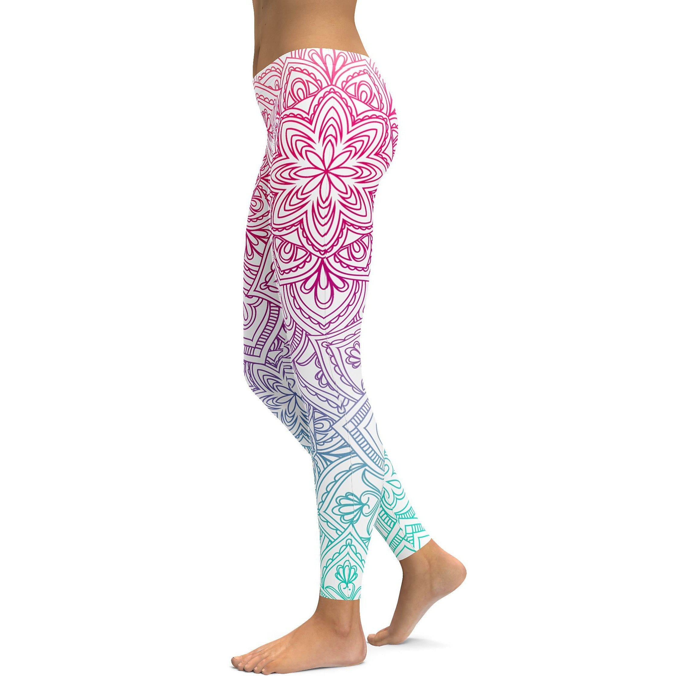 Bright Mandala Leggings - GearBunch Leggings / Yoga Pants