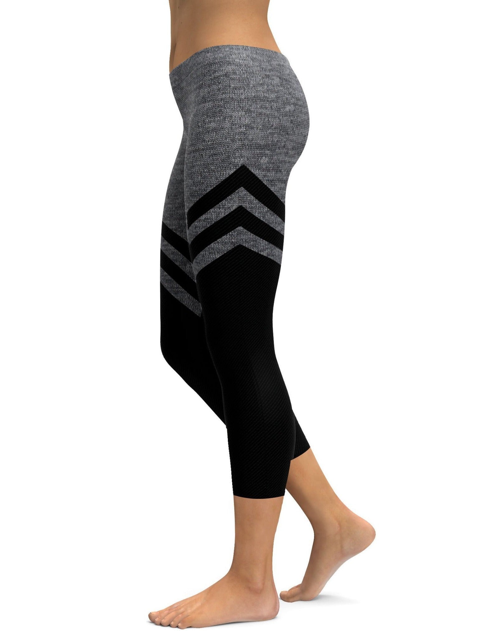 Black & Faux Heathered Stocking Capris - GearBunch 