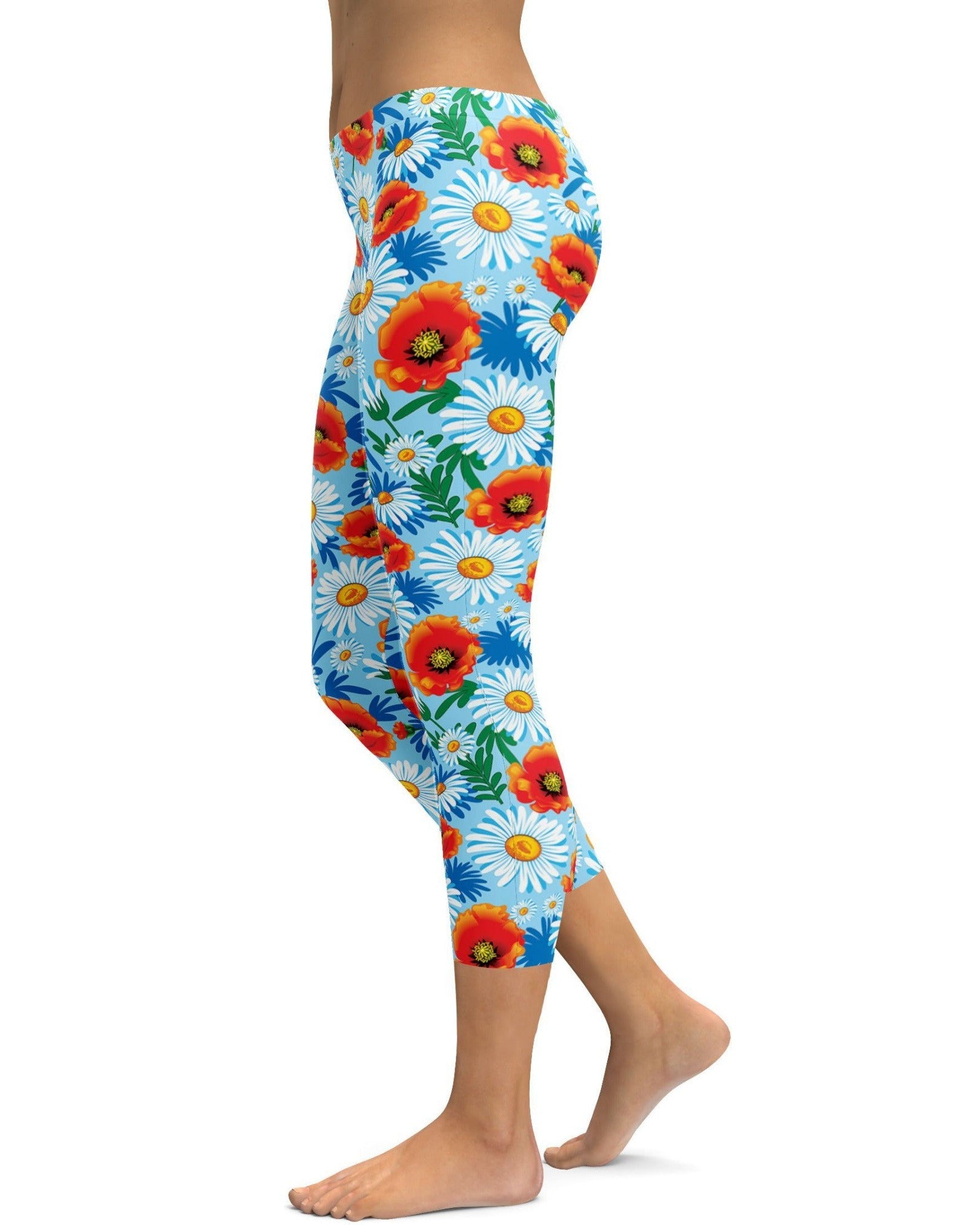 Poppy & Daisy Floral Capris - Gearbunch