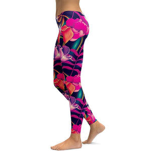 Tropical Floral Leggings - Gearbunch