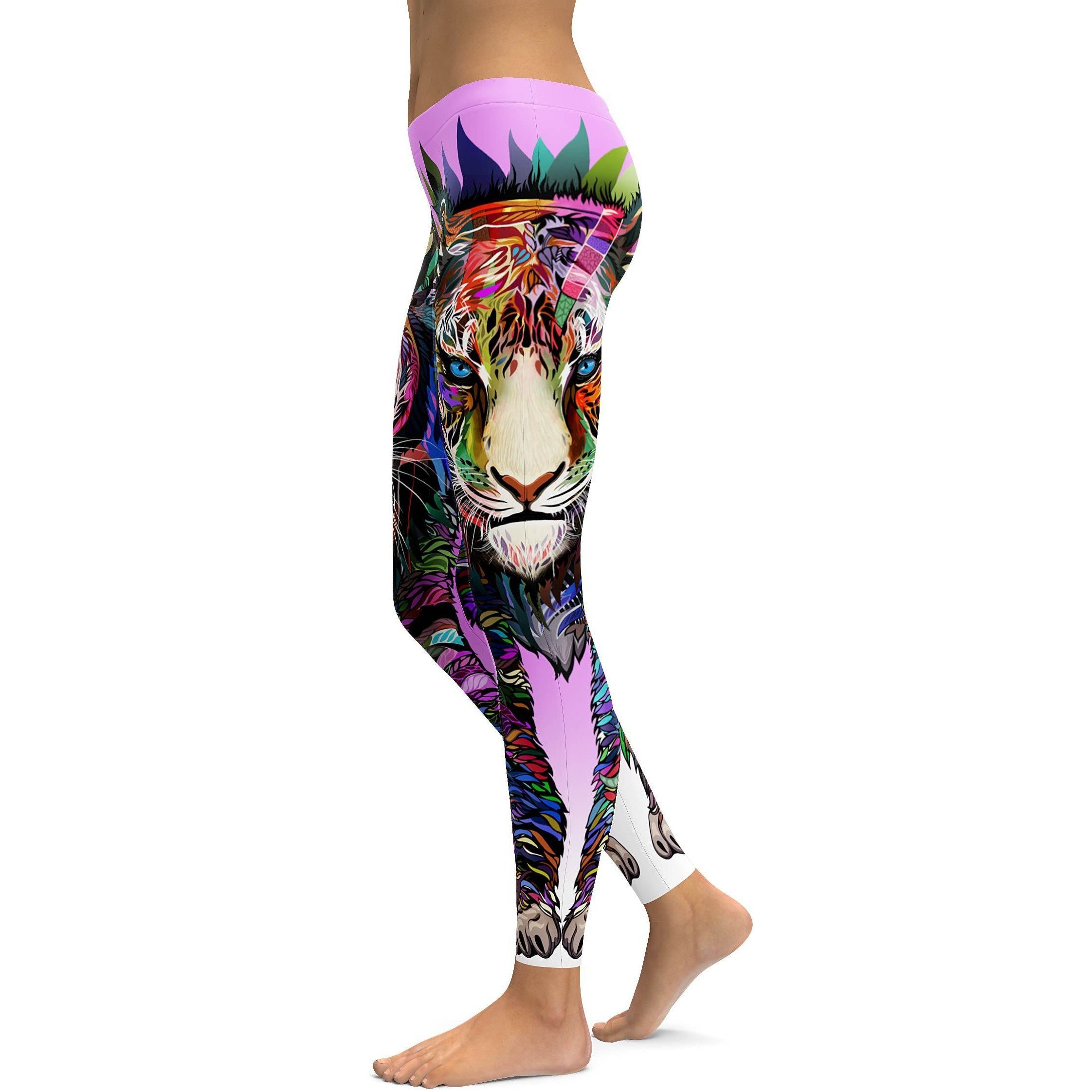 Colorful Full Lion Leggings - GearBunch Leggings / Yoga Pants