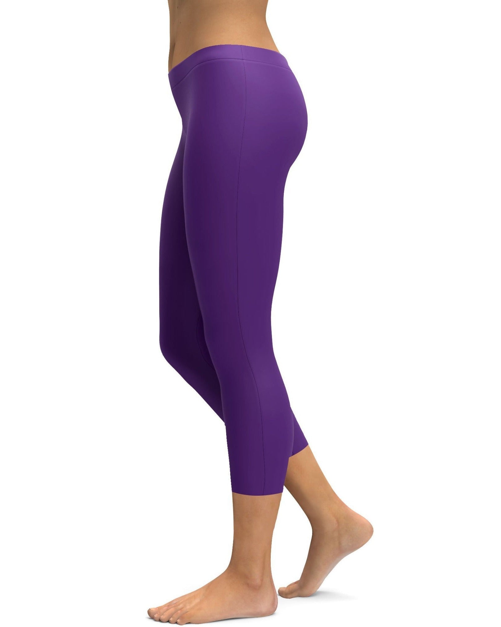 Solid Deep Purple Capris - Gearbunch