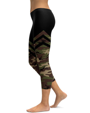 Camo & Black Thigh High Stocking Capris - GearBunch