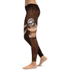 Women's sloth printed leggings front view