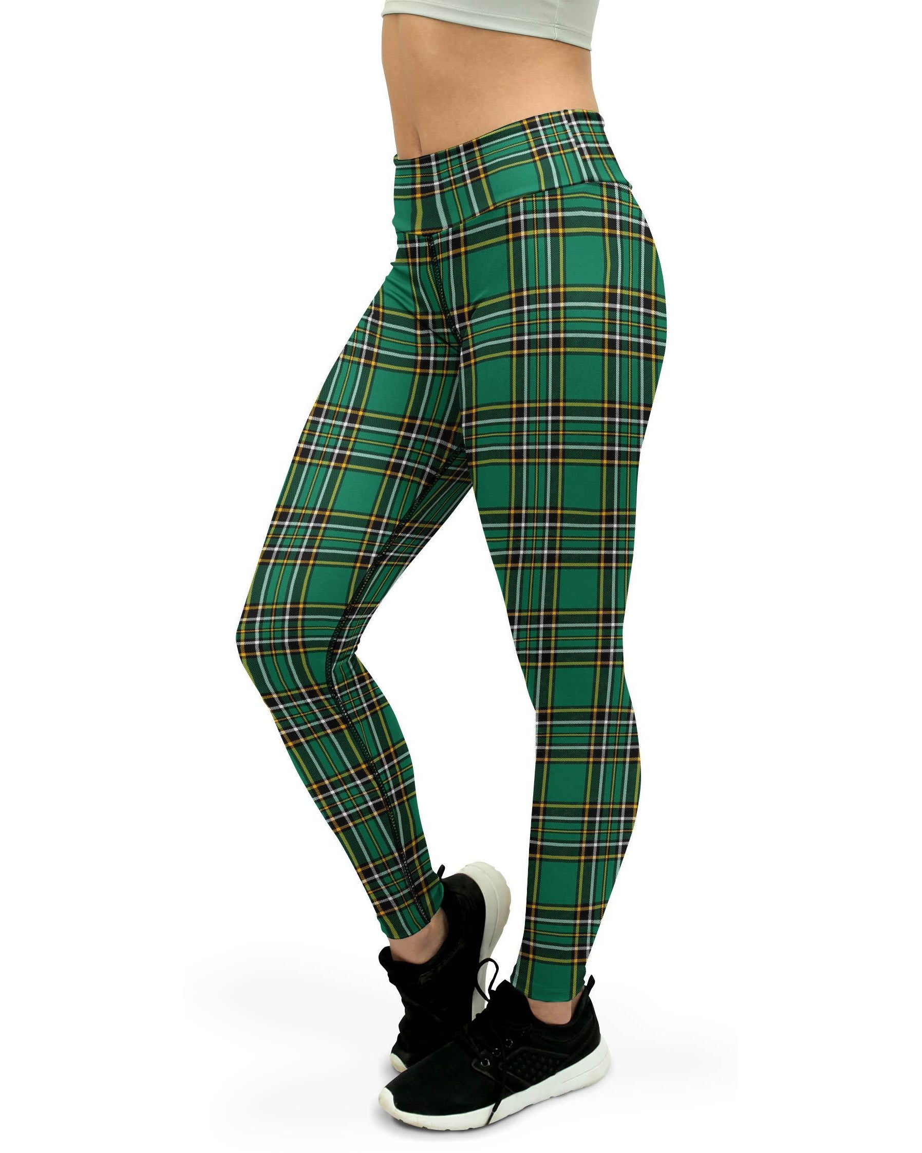Irish Green Tartan Yoga Pants