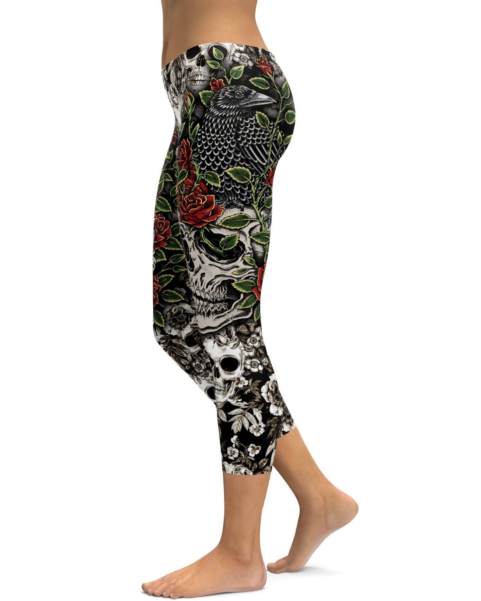 Skulls & Roses Capris - Gearbunch