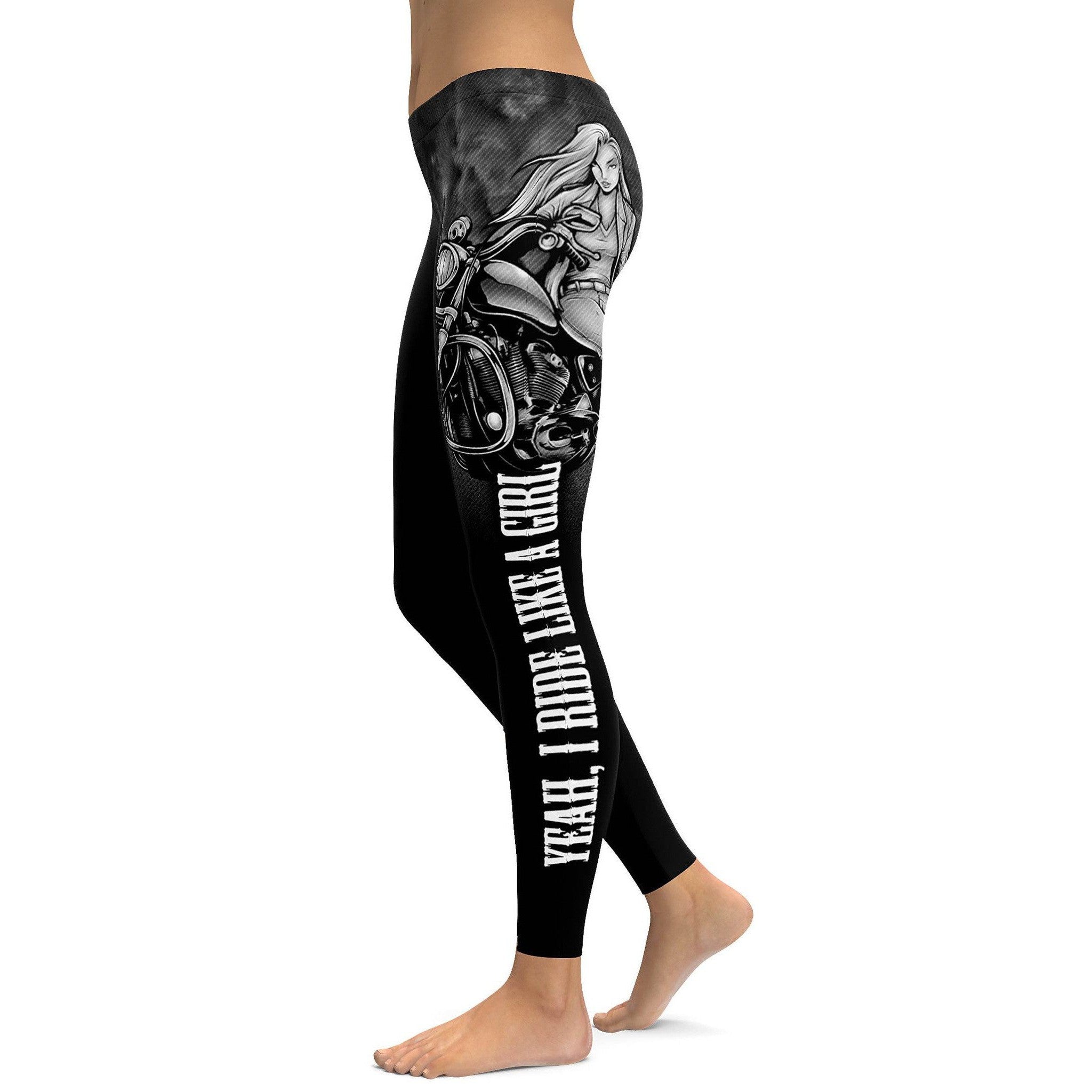 Yeah, I ride like a girl Leggings - GearBunch Leggings / Yoga Pants