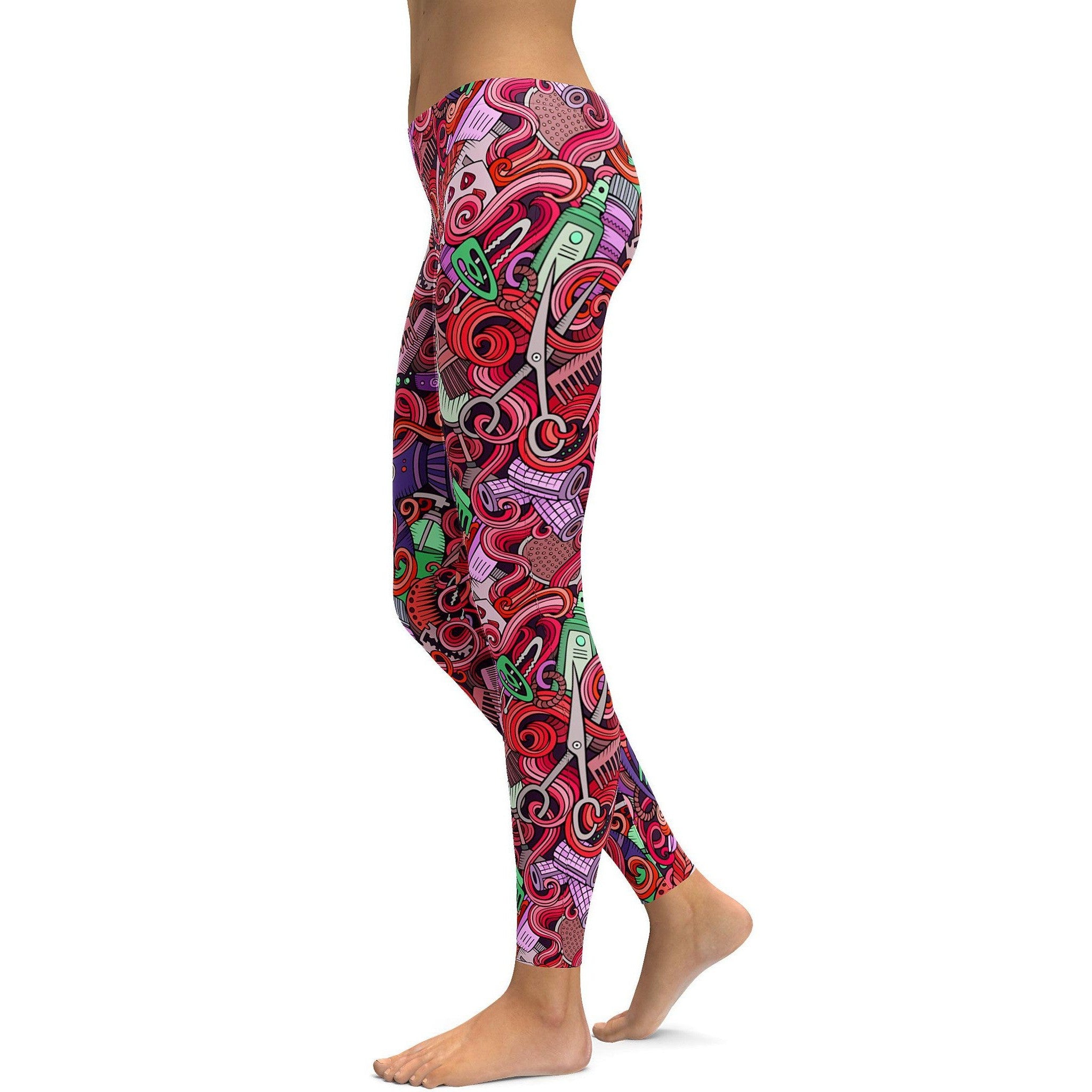 Pink Hairdresser Leggings - GearBunch Leggings / Yoga Pants