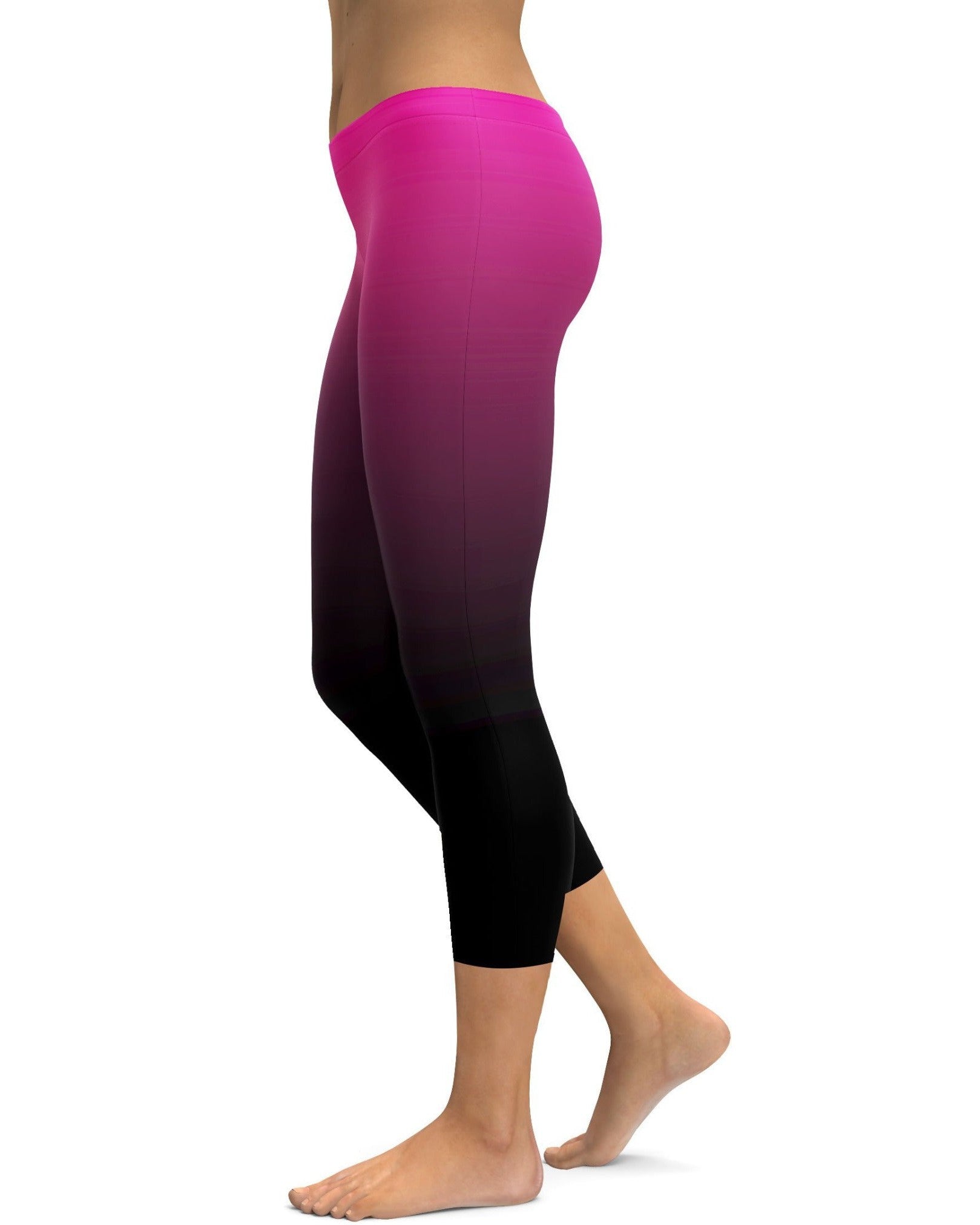 Ombre Pink to Black Capris - GearBunch