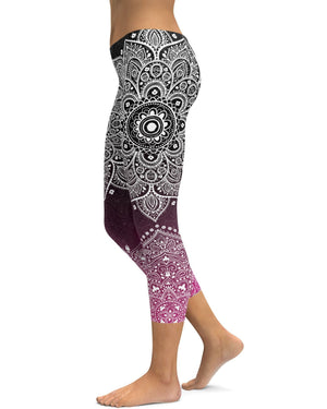 Black to Pink Mandala Capris - GearBunch